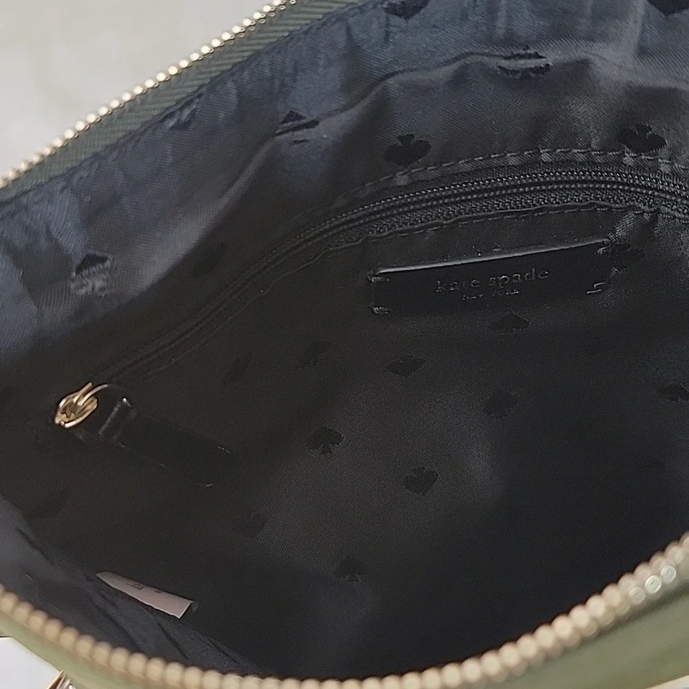 KATE SPADE Dawn Olive Green Nylon Zip Closure‎ Designer Crossbody Shoulder Bag